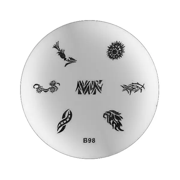 Šablona za štempljanje nohtov - B98