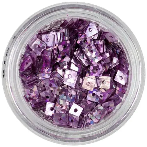 Hologramski kvadratki z luknjico - rožnato vijolični