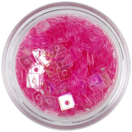 Okraski za nohte - svetlo rožnati kvadratki z luknjico