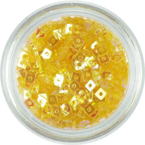 Majhni okraski za nohte - medeno zlati kvadratki z luknjico