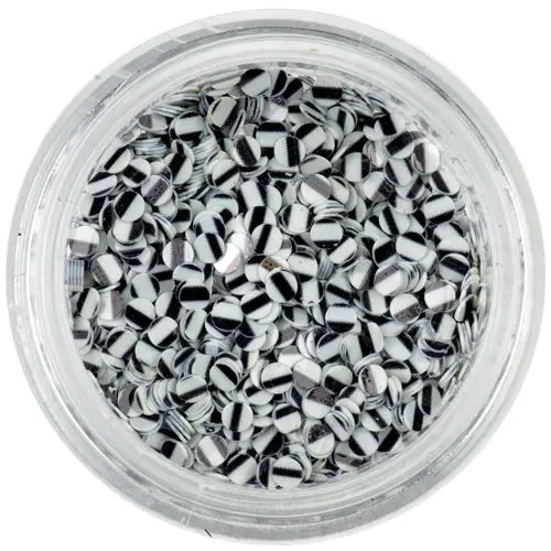 Konfeti - beli, črne črte, mini