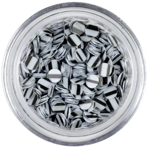 Konfeti - beli, s črnimi črtami