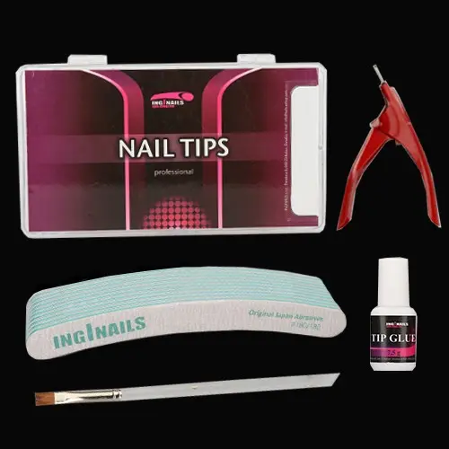 KOMPLET za modeliranje: 10 pilic + nohtne konice + lepilo za nohte + klešče + čopič
