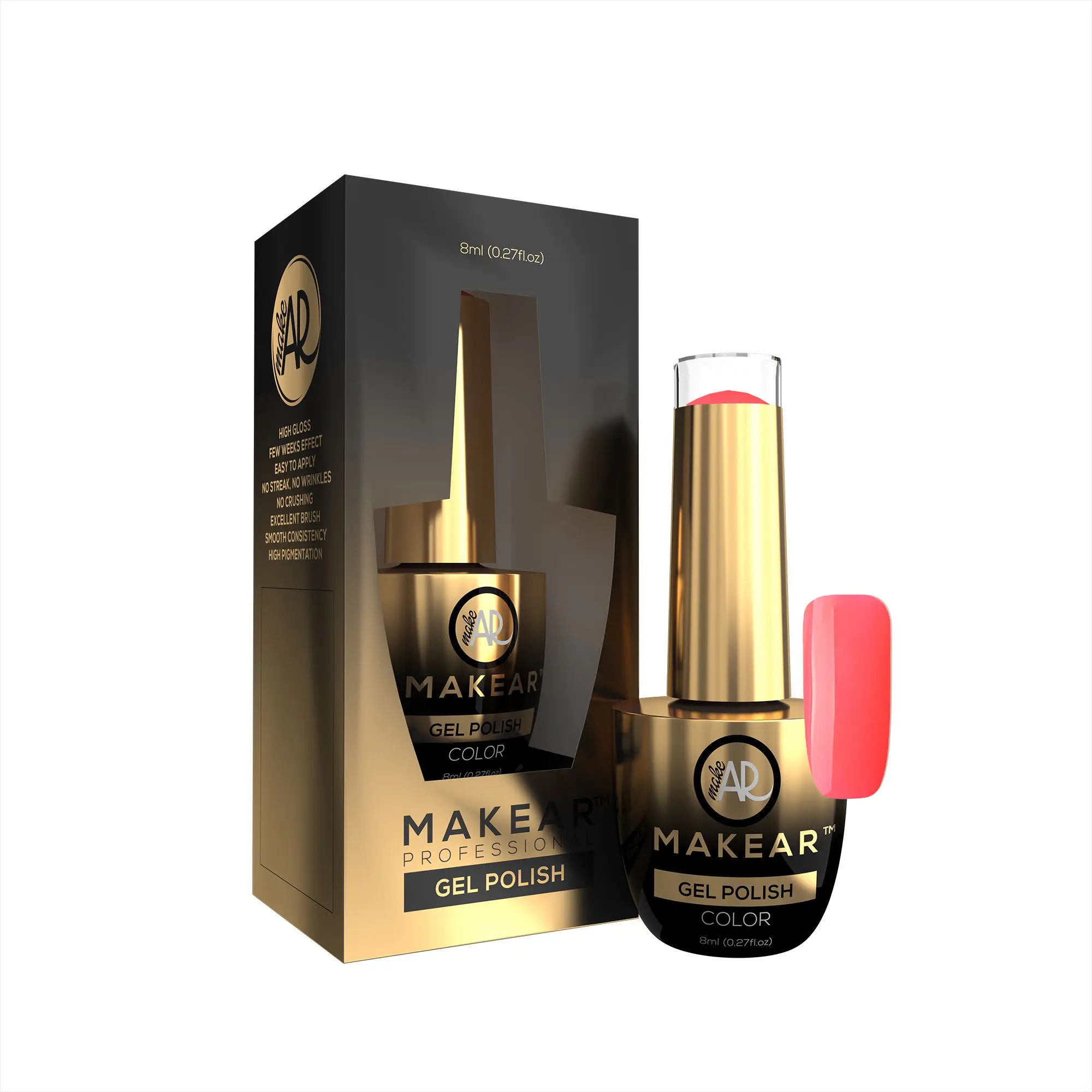 Makear Barvni gel lak za nohte – Neon bubble gum pink – N10, 8ml