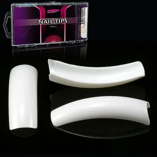 Umetne nohtne konice Inginails (mešane 1-10) - Royal French White, 100 kosov v škatli