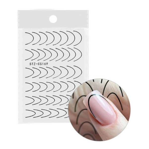 Nalepke za nohte - French Smile Line 48 kosov,črni - STZ-CS169