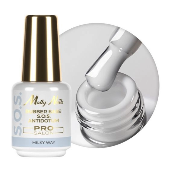 Molly Nails - Rubber Base S.O.S. Antidotum PRO Salon - Milky Way, 15g