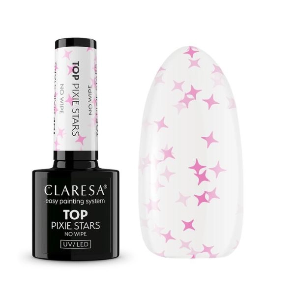 Claresa UV/LED gel TOP No Wipe - Pixie Stars, 5g
