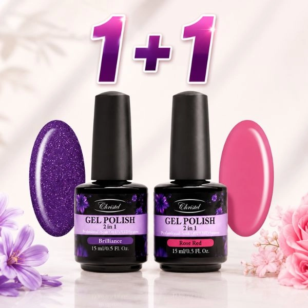 Christel Gel lak za nohte 2 v 1 – Brilliance 15 ml + AKCIJA: Gel lak Rose Red 15 ml BREZPLAČNO