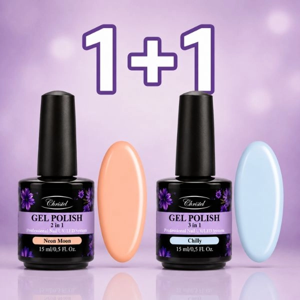 Christel Gel lak za nohte 2 v 1 – Neon Moon 15 ml + AKCIJA: Gel lak Chilly 15 ml BREZPLAČNO