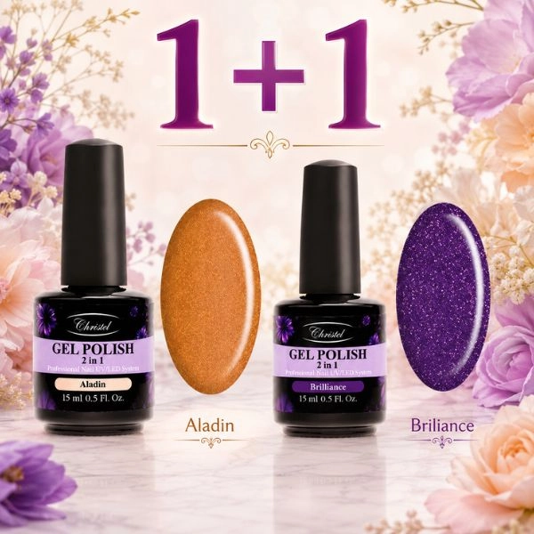 Christel gel lak za nohte, 2 v 1 – Brilliance 15 ml + AKCIJA: gel lak Aladin, 15 ml BREZPLAČNO