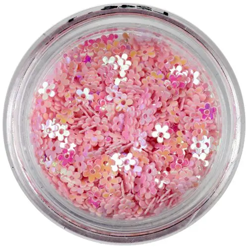 Svetlo roza rožice z luknjo - barvit odsev