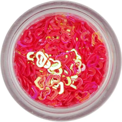 Bleščeči okraski za nohte - koralna srca