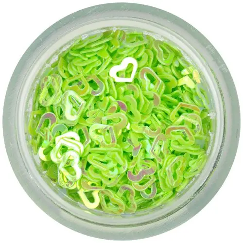 Konfeti za okraševanje nohtov - svetlo zelena srca