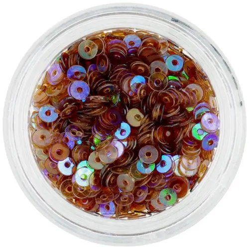 Bleščeči svetlo rjavi diski za okraševanje nohtov