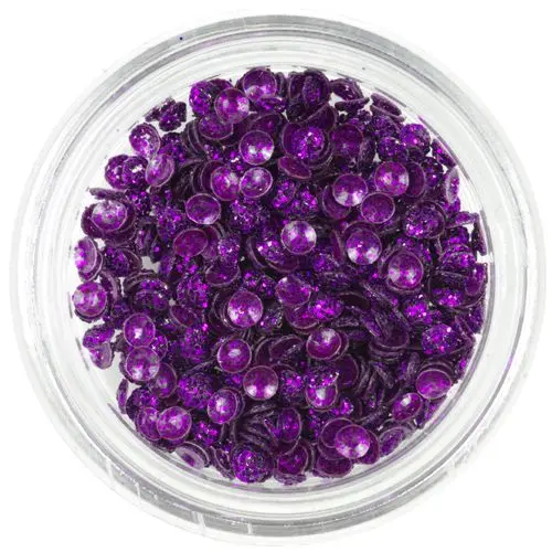 Okrasni konfeti za nohte - vijolične 3D školjke, lesketajoče