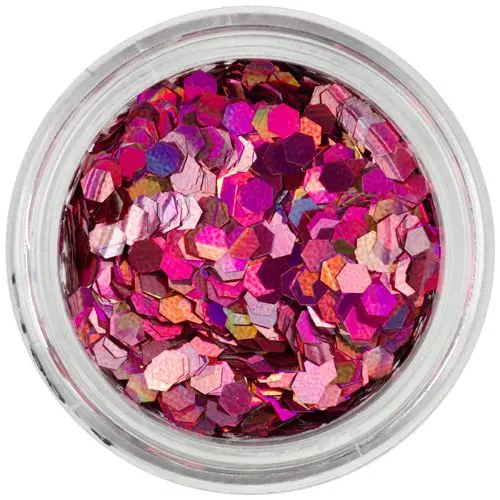 Okrasni šestkotniki - hologramski, rožnati