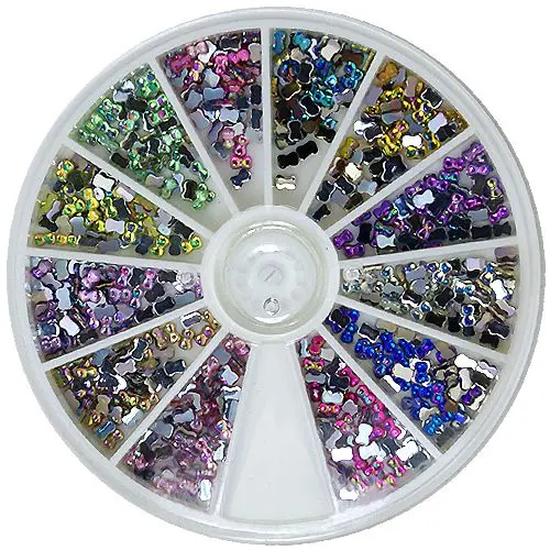 Komplet okrasnih kamenčkov - pentlje, hologramske