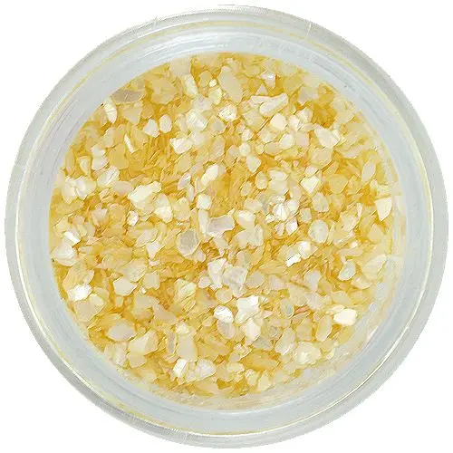 Okraski za nohte - drobci školjčnih lupin nepravilne oblike, svetlo rumeni