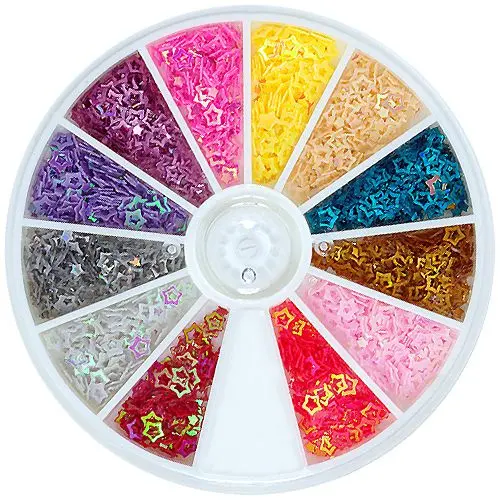 Okraski za nohte  v škatli - zvezde, obrisi