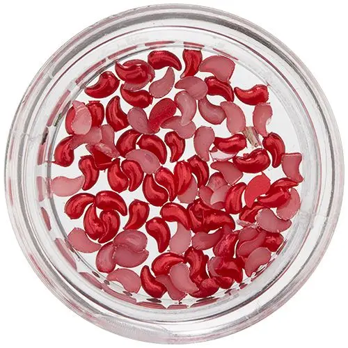 Rdeče ukrivljene kaplje za okraševanje nohtov, lesketajoče