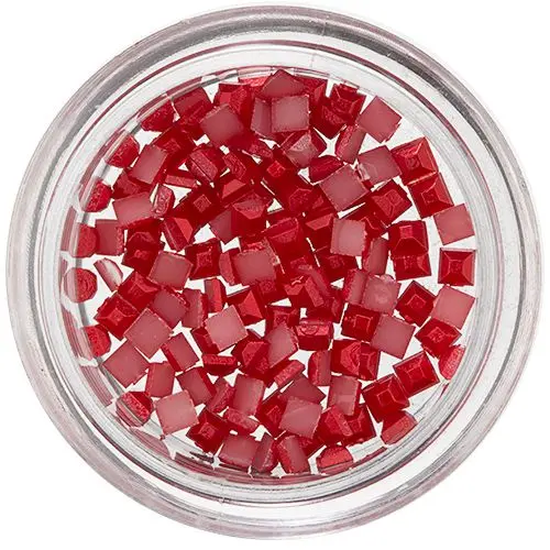 Kvadratki za okraševanje nohtov - rdeči z bisernatim sijajem