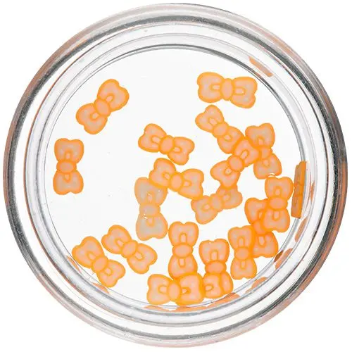 Fimo okraski - pentljice, belo-neonsko oranžne